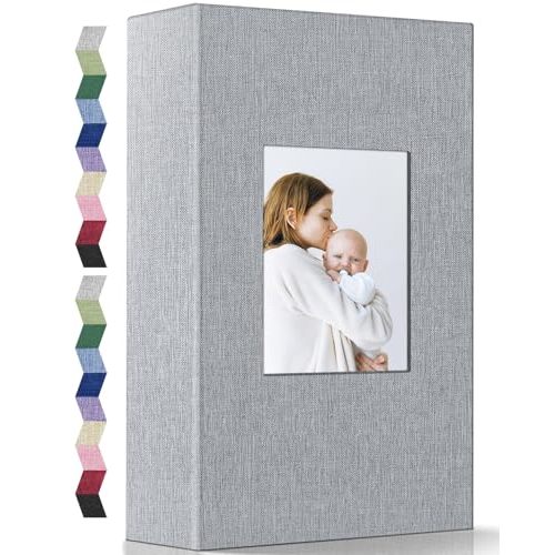 popotop Photo Album 4x6-300 Photos Linen Cover Photo Books with 300 Horizontal Pockets,Slip-in Picture Albums for Family Wedding Anniversary Baby Vacation Pictures
