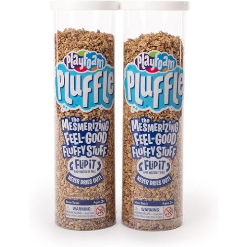Educational Insights Pluffle® Sand 2-Pack - Sensory Bin Foam Set, No Mess Alternative to Sand Toys & Slime for Toddlers at Home or in The Classroom, Fun Sensory Table Filler, Gift for Kids Ages 3+