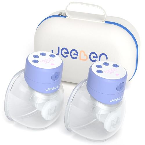 Electric Breast Pump with Storage Bag, Hands-Free, Longer Battery Life & LED Display, Wearable Breastfeeding Pump with 19/21/24MM Flange, 3 Models 9 Levels, Low Noise, 2 Pack (Violet)
