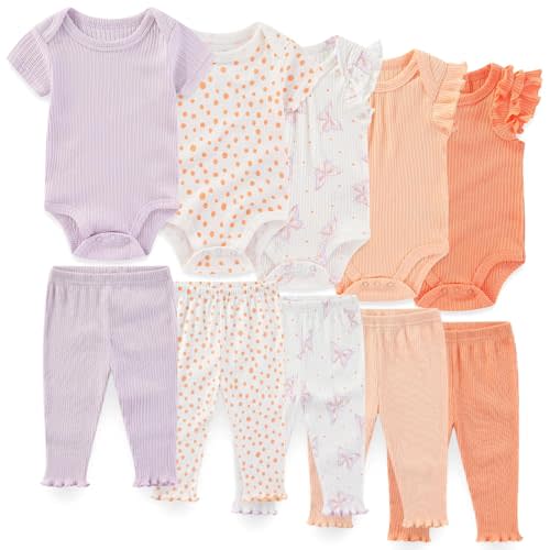 JELYLOVE Unisex Baby Boy Girl Pants Sets 10 pack Cotton Casual New born Clothes Comfort Infant Outfit