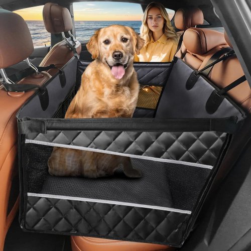 JOEJOY Waterproof Car Seat Extender for Medium/Large Dogs, Black, 29 x 22 x 22-in