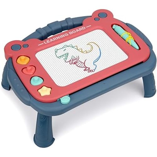 Magnetic Drawing Board for Toddlers 1-3, Color Erasable Doodle Writing Pad, Learning Painting Sketch Pad, Best Birthday Easter Christmas Halloween Kids Toy Gifts for Boys and Girls(Blue)