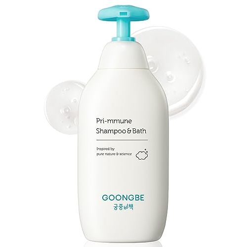 GOONGBE Pri-mmune Shampoo & Bath - Korean Baby Wash - Hypoallergenic Head to Toe Cleanser - Paraben-Free Formula For Sensitive Hair & Skin, 11.8 fl.oz.