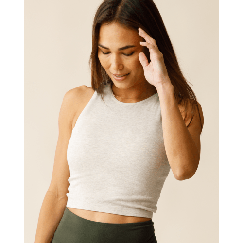 Sublime® Bamboo Maternity & Nursing Longline Bra Top | Oatmeal Heather - Kindred Bravely