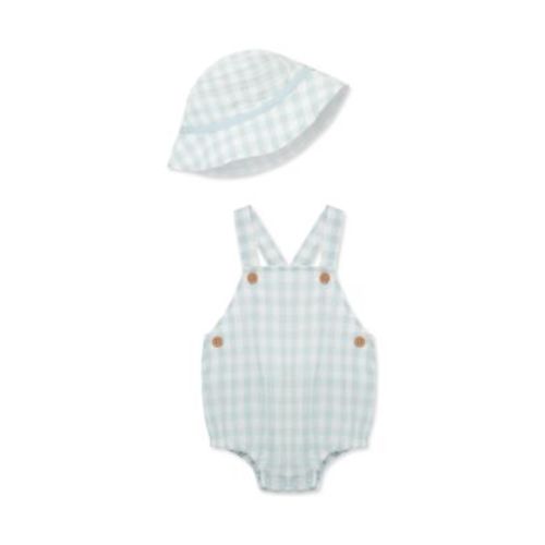 Baby Boys Check Printed Sunsuit with Hat - 6 month