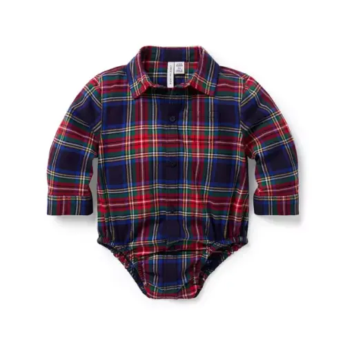 Baby Indigo Mountain Tartan The Tartan Traditions Flannel Baby Bodysuit by Janie and Jack