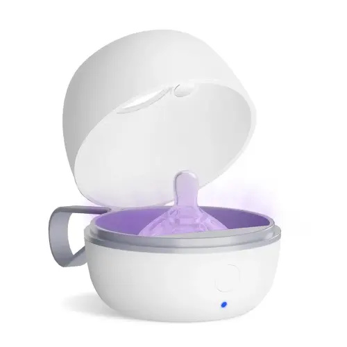 Portable Pacifier Sanitizer, UV Light Sanitizer Box, 99.99% Cleaned in 3 Minutes, 180-Min Battery Life, USB Rechargeable, Baby Pacifier Sanitizer On The Go