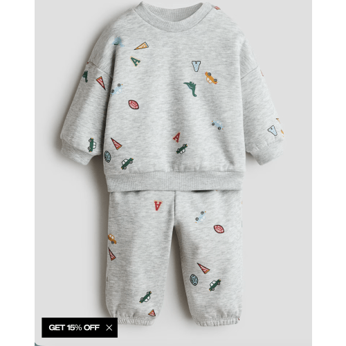 2-Piece Printed Sweatshirt and Joggers Se
