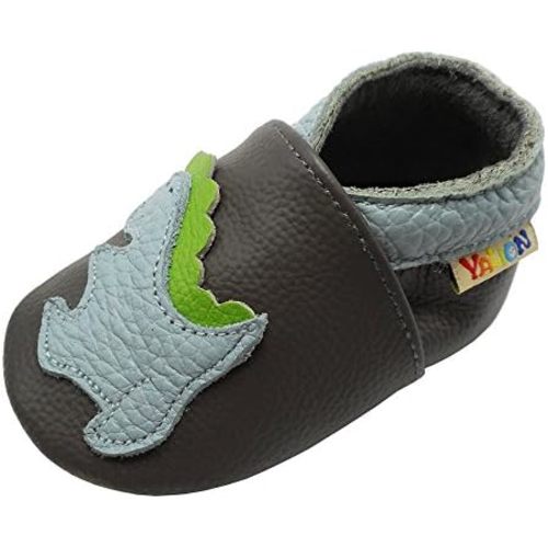 YALION Baby Soft Leather Shoes Suede Sole Infant Toddler First Walking Sports Crib Moccasins