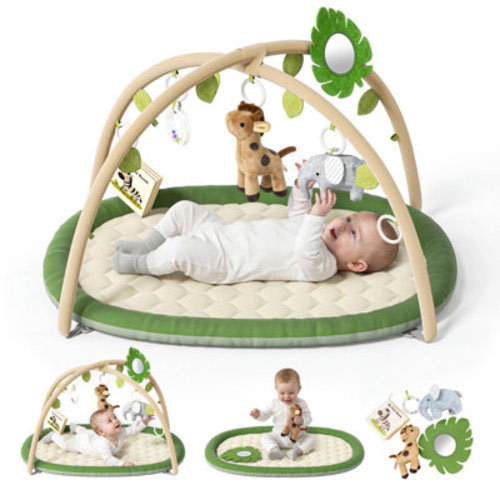 Aerobath Baby Play Gym & Activity Mat, Thick & Plush Baby Play Mat with 5 Toys, Newborn Infant Baby Essentials Gift | Wayfair