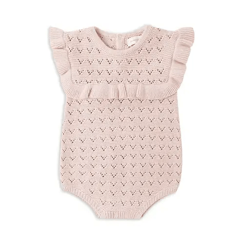 Girls' Pointelle Ruffled Romper - Baby