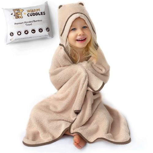Premium Toddler Towels with Hood - Extra Soft Rayon from Bamboo Toddler Bath Towel (White)