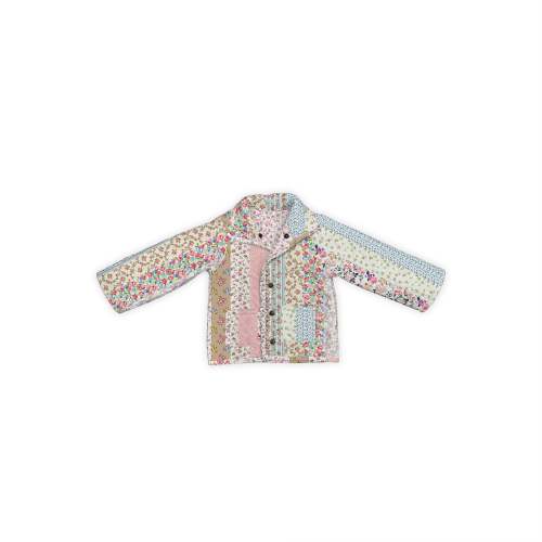 Paige Patchwork Stripe Youth Quilted Snap Jacket