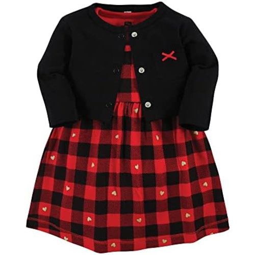 Hudson Baby Baby Girls' Cotton Dress and Cardigan Set