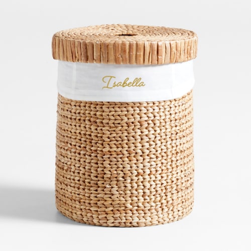 Personalized Wonderful Wicker Organic Cotton Hamper Liner