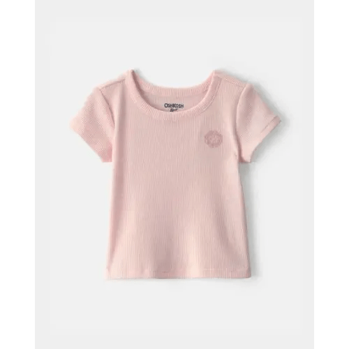 Baby Girl OshKosh Logo Ribbed Tee - Pink - OshKosh B'gosh | Carter's