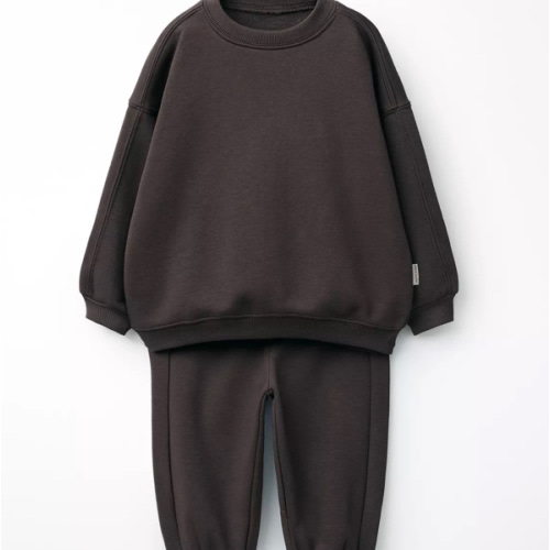JOGGING SWEATSHIRT AND BASIC JOGGER PANTS SET WITH LABEL - Dark burgundy | ZARA United States
