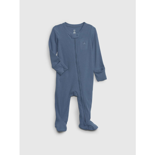 Baby Waffle Stripe Footed One-Piece