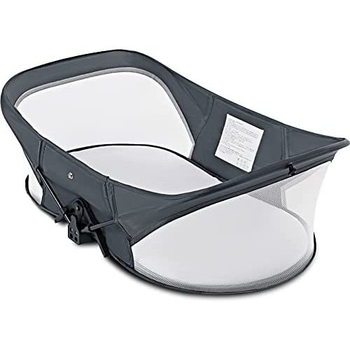 Fold N' Go Travel Bassinet-Folding Portable Bassinet,3 in 1 Travel Baby Crib Baby Bed Travel Bassinet Portable-Folding bassinets with Mosquito Net,Easy to Fold and Lightweight,Navy Blue