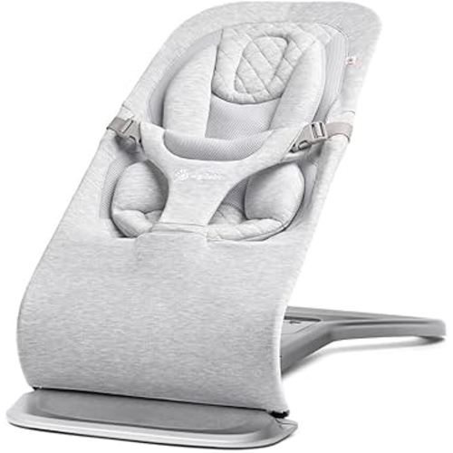 Ergobaby Evolve 3-in-1 Bouncer, Adjustable Multi Position Baby Bouncer Seat, Fits Newborn to Toddler, Light Grey