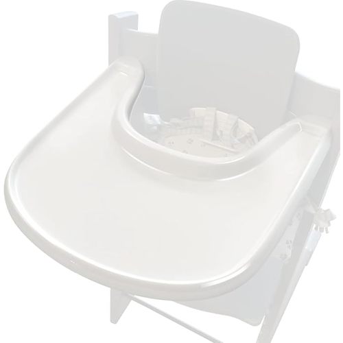 Baby High Chair Tray Compatible with Stokke Tripp Trapp Chair (V2 and Beyond) with Smooth Surface and Strong Suction Power Made of Food-Safe Plastic (BPA BPS BPF Lead Phthalate Free) - White