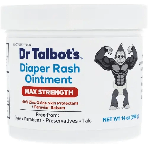 Dr. Talbot's Maximum Strength Diaper Rash Ointment - 14 oz - Zinc Oxide Skin Protectant with Peruvian Balsam - Treats and Prevents Rash