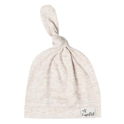 Copper Pearl Top Knot Hat 0-4m - Oat