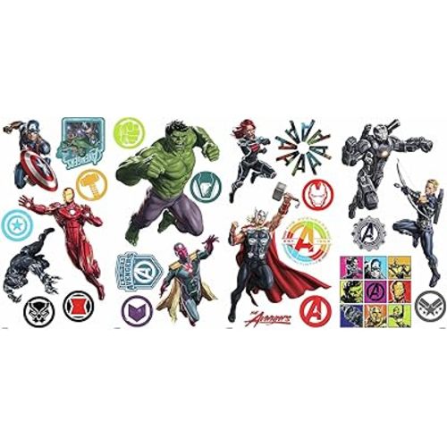 RoomMates Marvel Classic Avengers Peel and Stick Wall Decals, RMK4289SCS