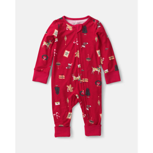 Baby Christmas PurelySoft™ 2-Way Zip Sleep & Play Pajamas - Red