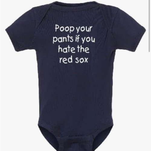 Campus Originals Poop Your Pants if You Hate the Red Sox Funny Yankees Fan Baby Bodysuit