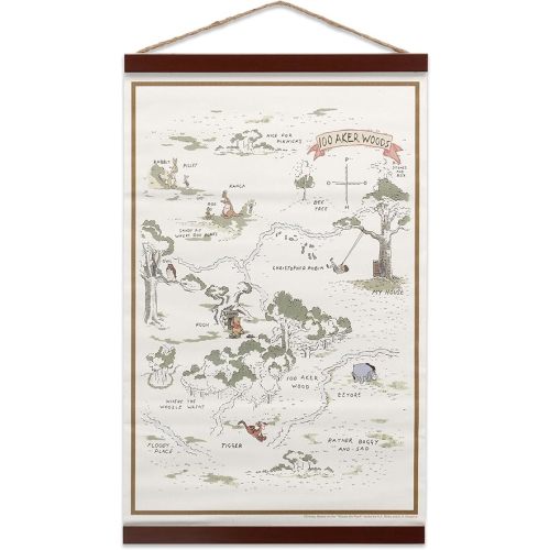 Disney Winnie the Pooh Hundred Acre Wood Map Hanging Canvas Banner