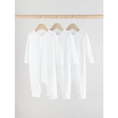 Buy Neutral Baby Footless 2 Way Zip 100% Cotton Sleepsuits 3 Pack (0mths-3yrs) from Next USA