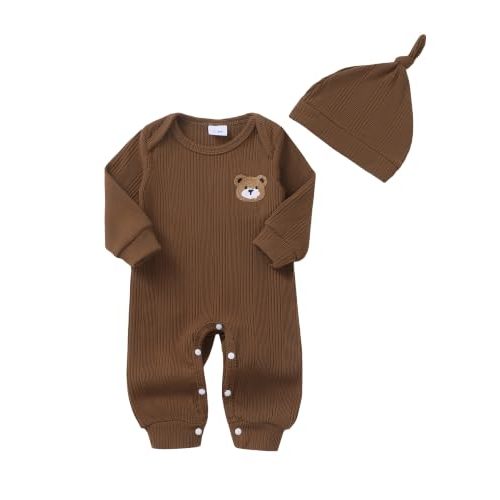 NZRVAWS Preemie Baby Boy Clothes Newborn Essential Infant Must Have Romper Hat Outfit Set Gift Preemie-12 Months 2Pcs