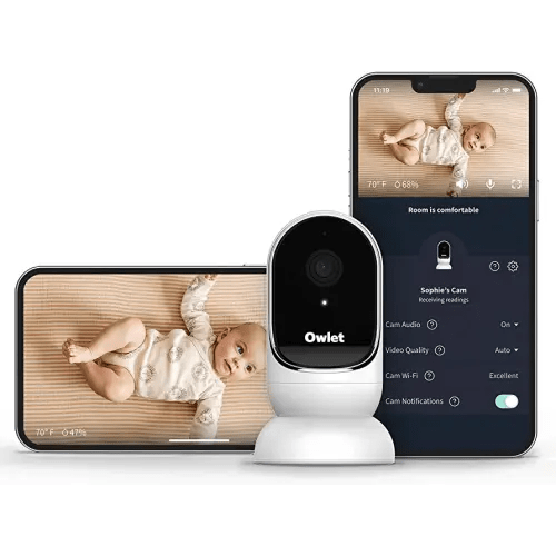 Owlet Cam Smart Video Baby Monitor with Video Camera and Audio - Secure Wifi, 1080p Night Vision, Customize Cry, Sound and Motion Alerts, 2-way audio, Mounting kit