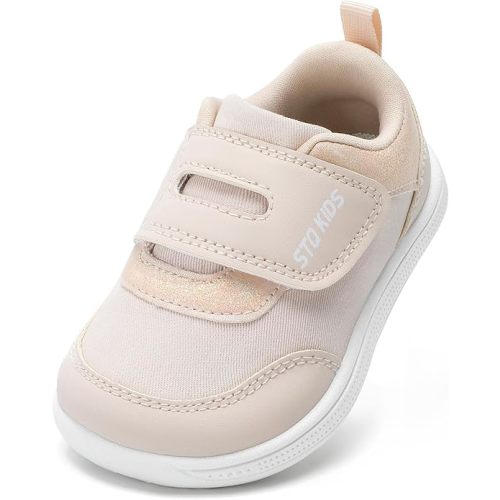 Toddler Wide Toe Box Barefoot Shoes Boys Girls Zero Drop,Baby First Walking Shoes Glitter Little Kids Sneakers Non-Slip Preschool Running Tennis Canvas Casual Preschool Outdoor Activities