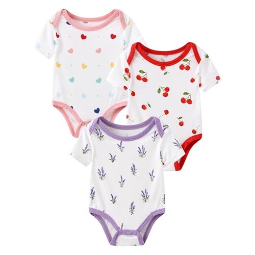 BambooBud Newborn Bodysuit Unisex Baby Bodysuits Infant Boy Girl Short Sleeve Pajamas 2-Pack Sleepwear PJ Bamboo Viscose