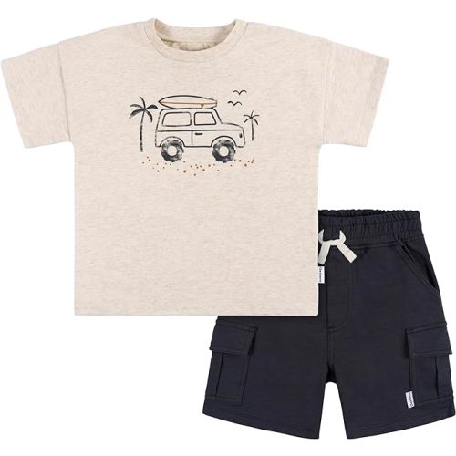 Gerber baby-boys Toddler T-shirt and Shorts Set2-Piece T-Shirt and Short Set - 2T - Surf Life