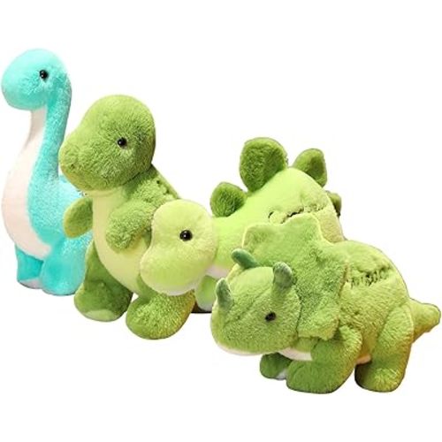 4PCS Dinosaur Stuffed Animal Toys,Dinosaur Plush Figure Toys Small Dino Pterosaur Plush Toys Party Favors Cute Plush Doll Soft Stuffed Animal Gift for Boys Girls Baby Kids Toddlers (Large)