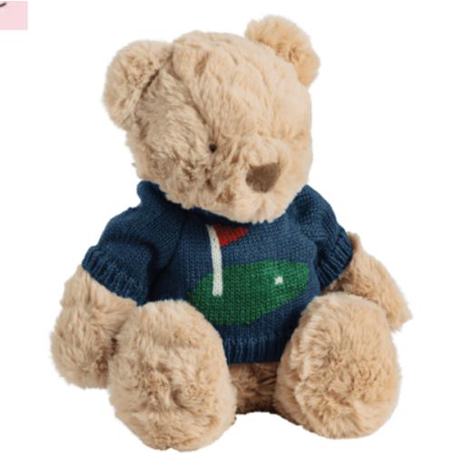 Birdie Bear Plush Pal | Weighted Bear with Knit Sweater | Mud Pie