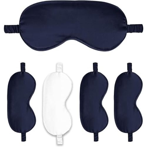 Sleep Masks 5PACK Silk Eyes Cover Satin Eye Mask Silky Blackout Soft Blindfold Sleeping Eyeshades Covers Bridesmaid Gifts