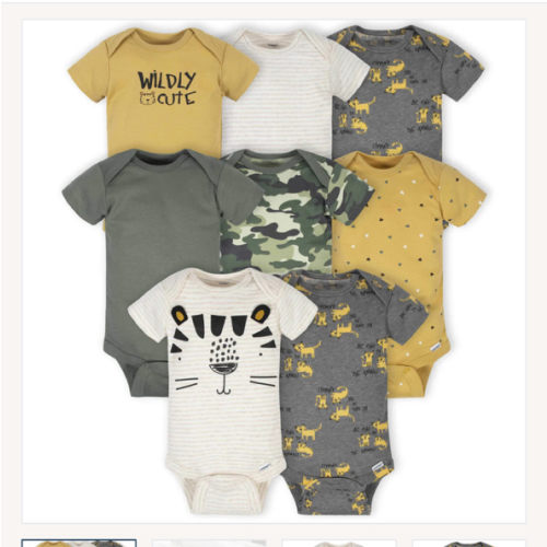 8-Pack Baby Boys Tiger Short Sleeve Onesies® Bodysuits – Gerber Childrenswear