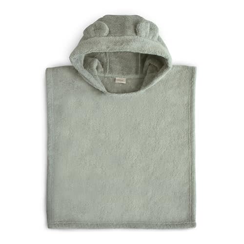mushie Poncho Towel for Toddlers and Kids (Moss) | Organic Terry Cotton | Ages 1-3 Years