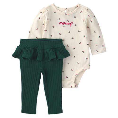 Baby Girls' Merry Bodysuit and Pants, 2-Piece Set