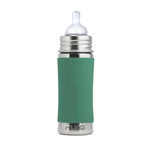 Pura Stainless Steel Baby Bottle - Moss, 9oz