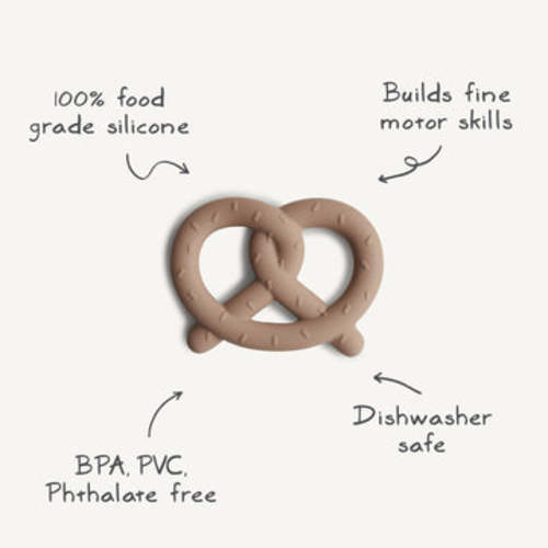 Mushie Baby Pretzel Silicone Teether (Natural)