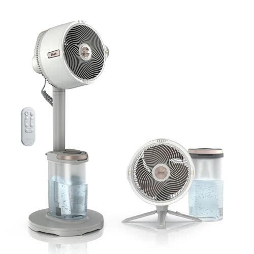 Shark FlexBreeze Pro Mist 2-in-1 Fan with Integrated Mist, White, FA302WH | Corded/Cordless, Pedestal to Tabletop, up to 24-Hr Battery, up to 70 Ft of Power, 5 Speeds, with Integrated Misting Tank