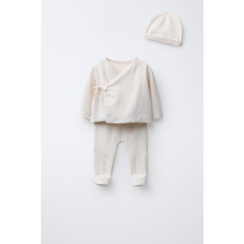 NEWBORN SET AND POUCH - Beige marl | ZARA United States