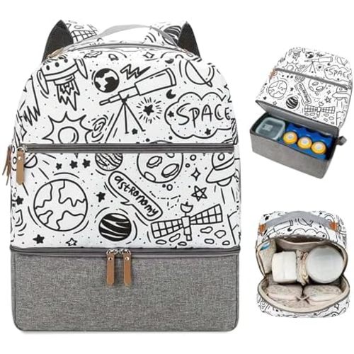 Village of Many Toddler Diaper Bag Backpack – Large Insulated Food/Milk Compartment, Lightweight, Waterproof, Padded Straps, Multi-Pocket, Easy-Clean & Durable – Ideal for Daycare & Travel