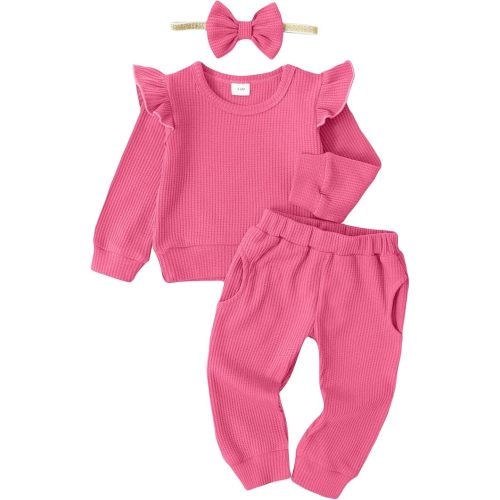 Mioglrie Baby Girl Clothes Infant Toddler Girls Fall Winter Outfits Sweatshirts Clothing Set 3 6 12 18 24 Month 2T 3T