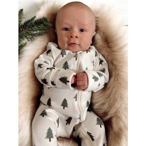 Trees / Organic 2-Way Zip Romper
